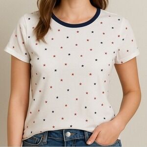 Old Navy Star Print T-Shirt Women's Casual Tee Patriotic Americana